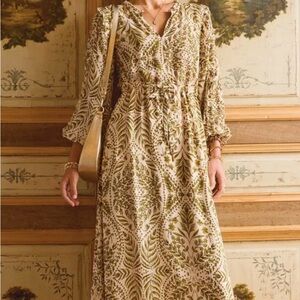 Spartina 449 Cream and Green Botanical Dress